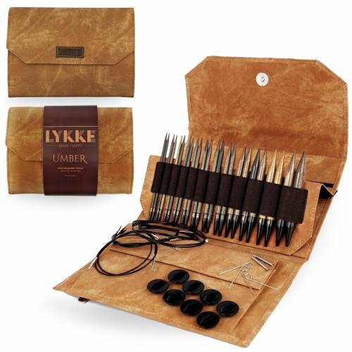 Lykke Driftwood Double Pointed Needles Set Large in Umber Pouch
